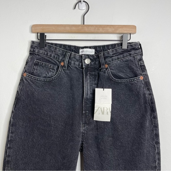 ZARA Women's Black High Waist Mom Fit Jeans Size 8 Art 8197 / 031 / 800 NWT - Picture 4 of 13